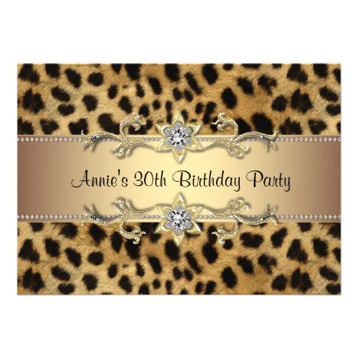cheetah print birthday party invitation