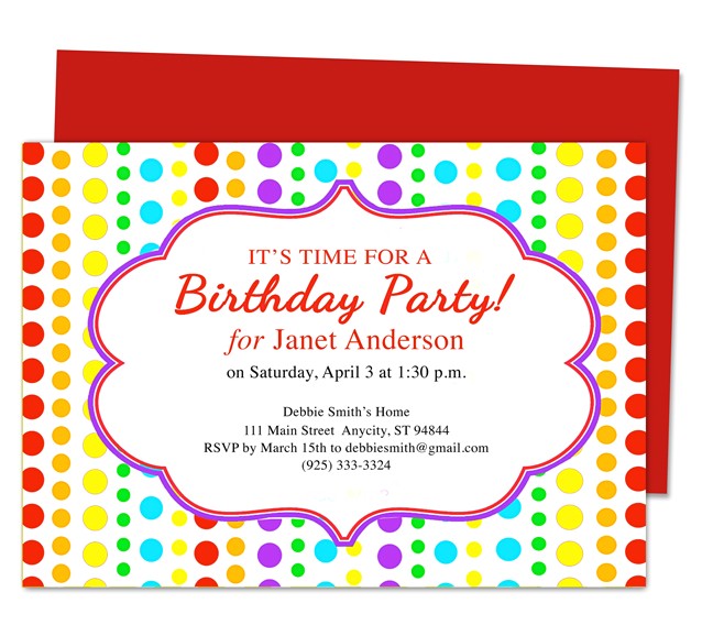 birthday party invitation template