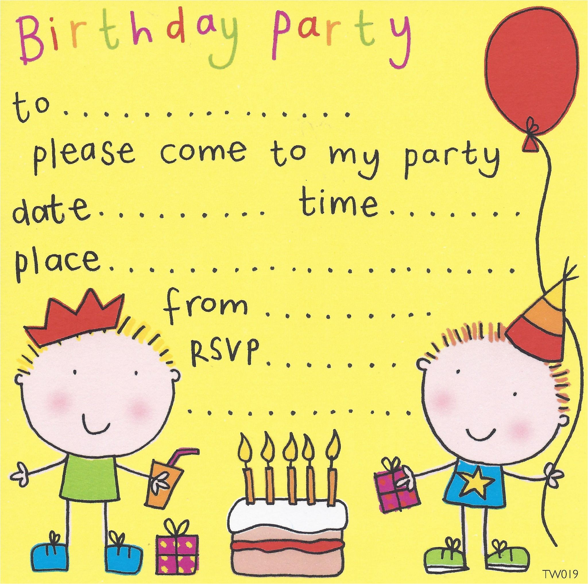 kids party invitations