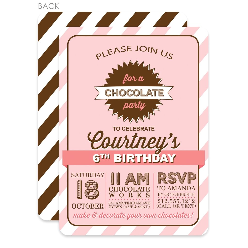 chocolate party invitation