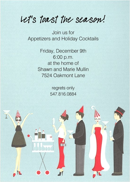 holiday cocktail party invitations wording