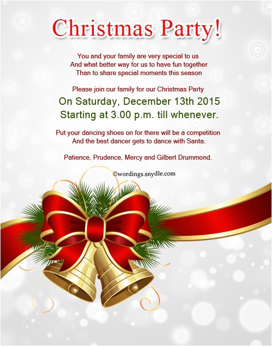 christmas party invitation wordings