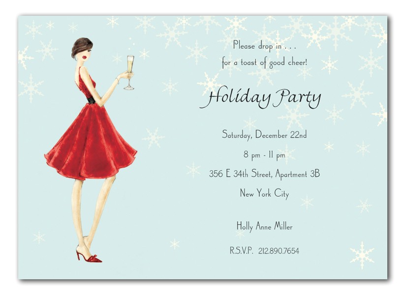 ombre snowflake christmas party invitation printable file
