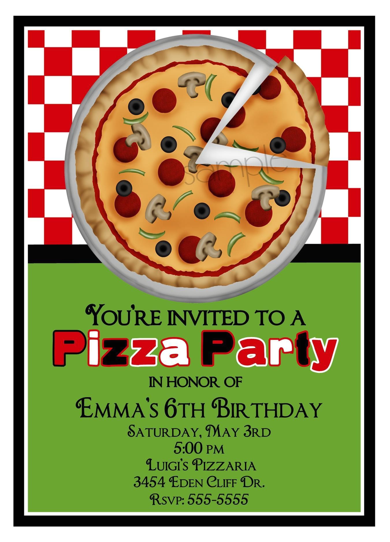 pizza party invitations