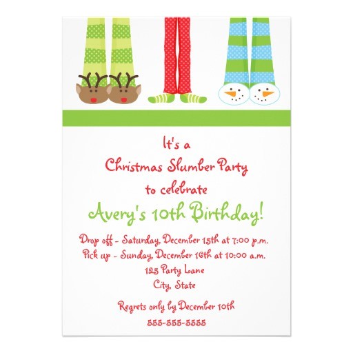 holiday slumber party invitation 161800456434505582