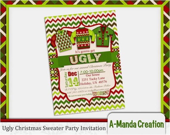 gallery ugly christmas sweater invitation template