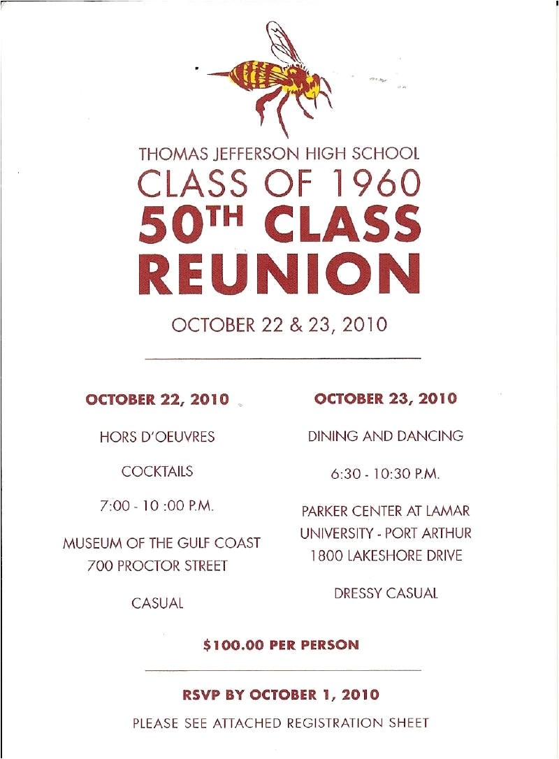 50th class reunion invitations