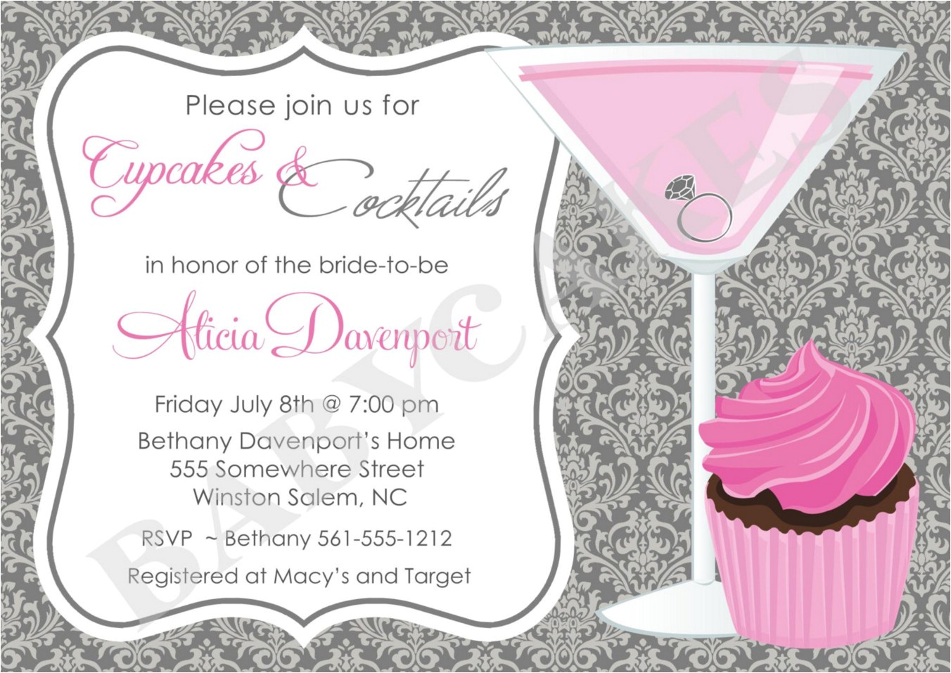 cocktail party invitation card template