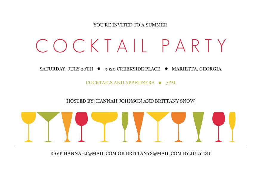 cocktail party invitation wording