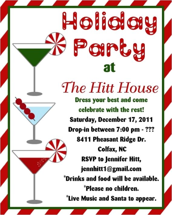 holiday cocktail party invitation wording