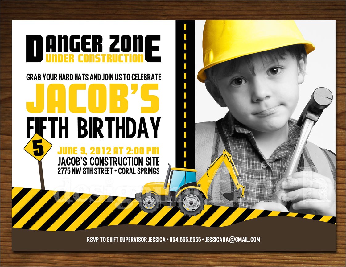 construction birthday invitations free printable