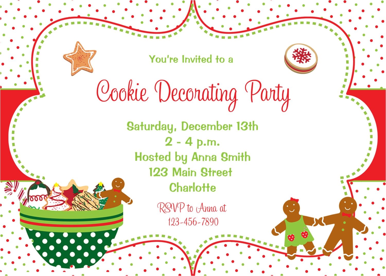cookie decorating party invitation