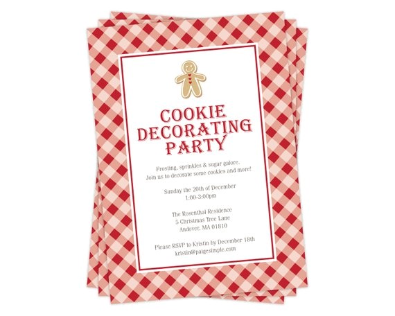 cookie decorating party invitation christmas invitation