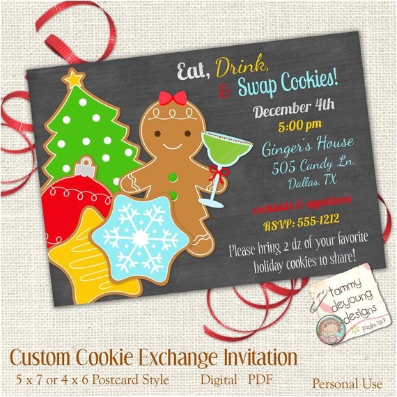 christmas cookie exchange invitation