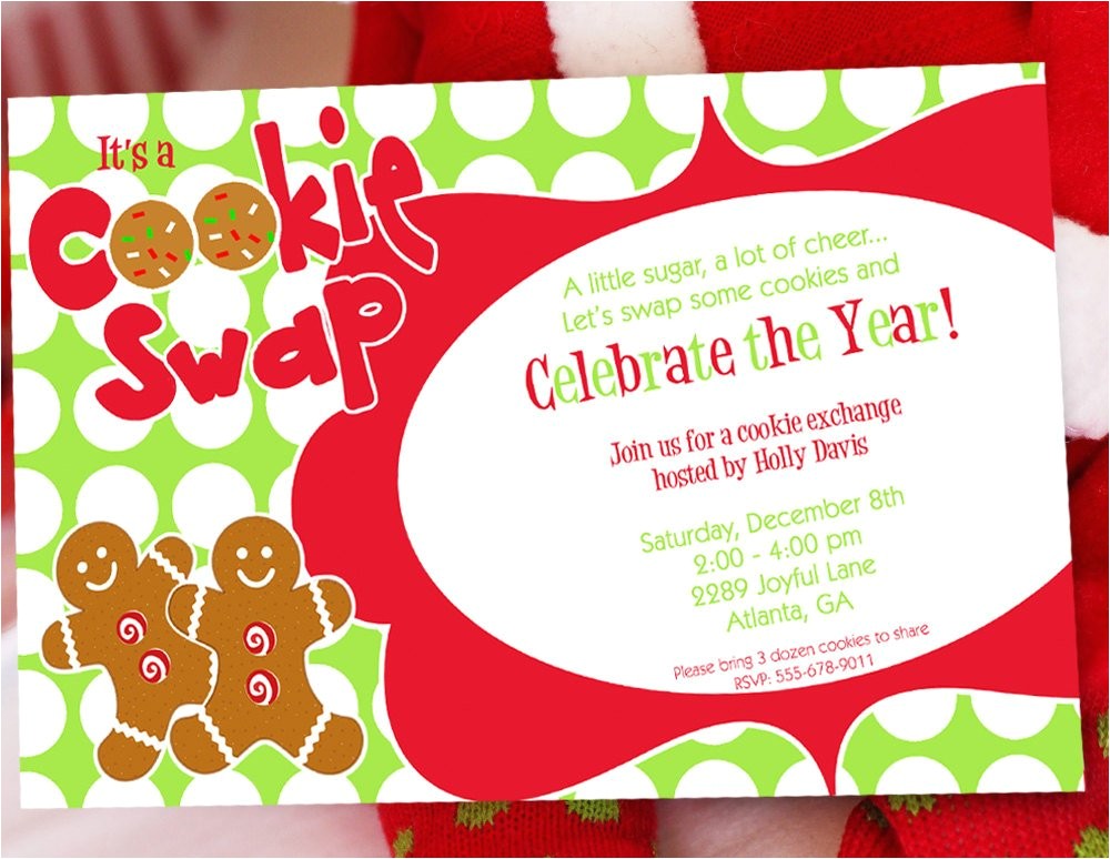 cookie swap christmas party invitation