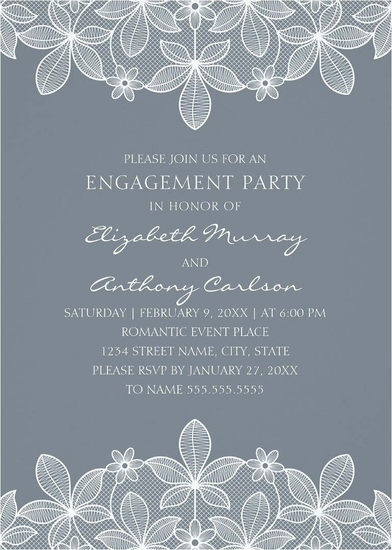 unique lace engagement party invitations elegant country cards