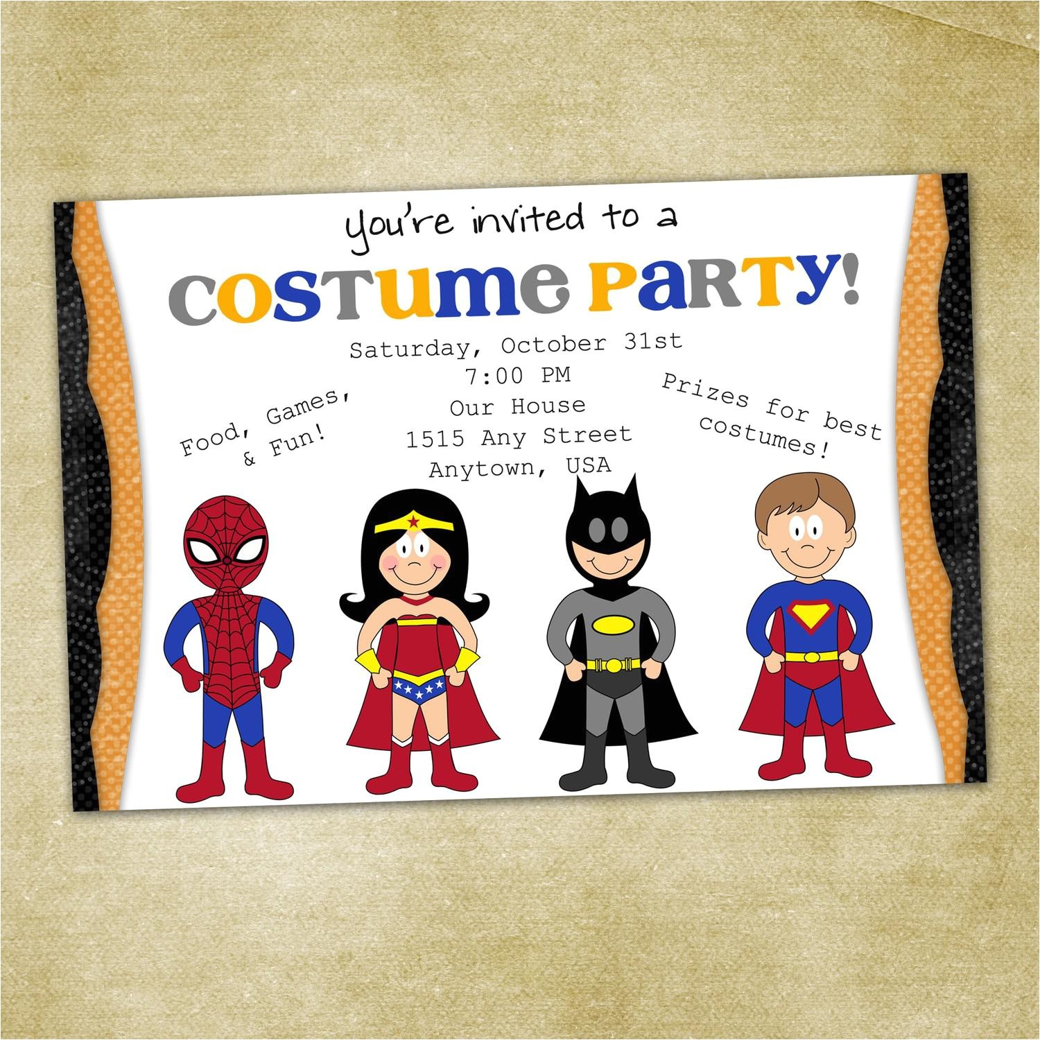 costume party invitations