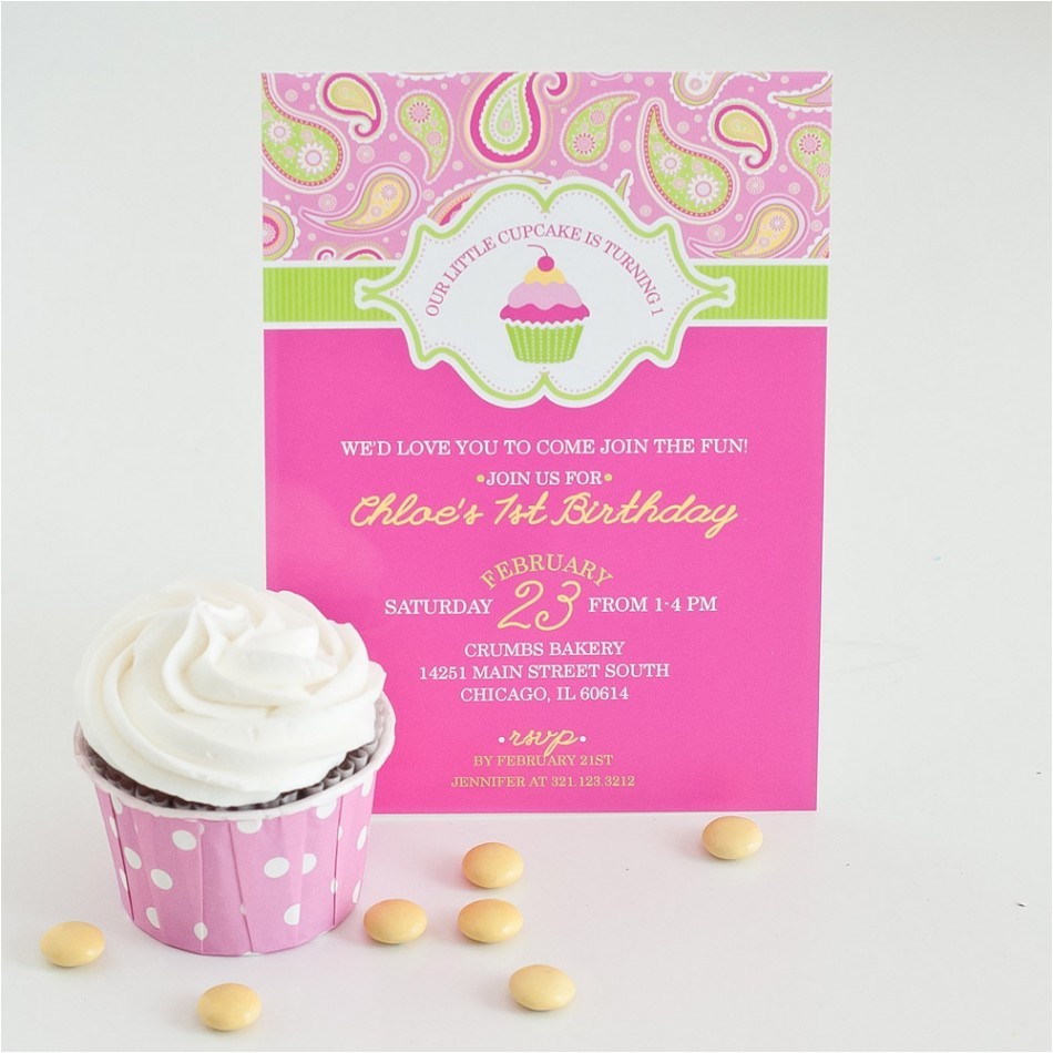 a cupcake themed 1st birthday party with paisley and polka dots