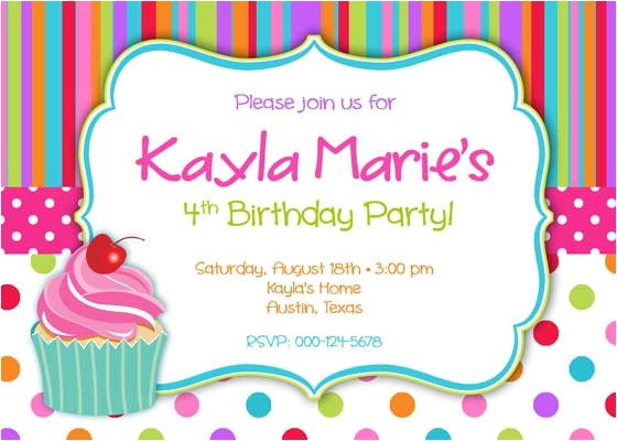 cupcake birthday invitations