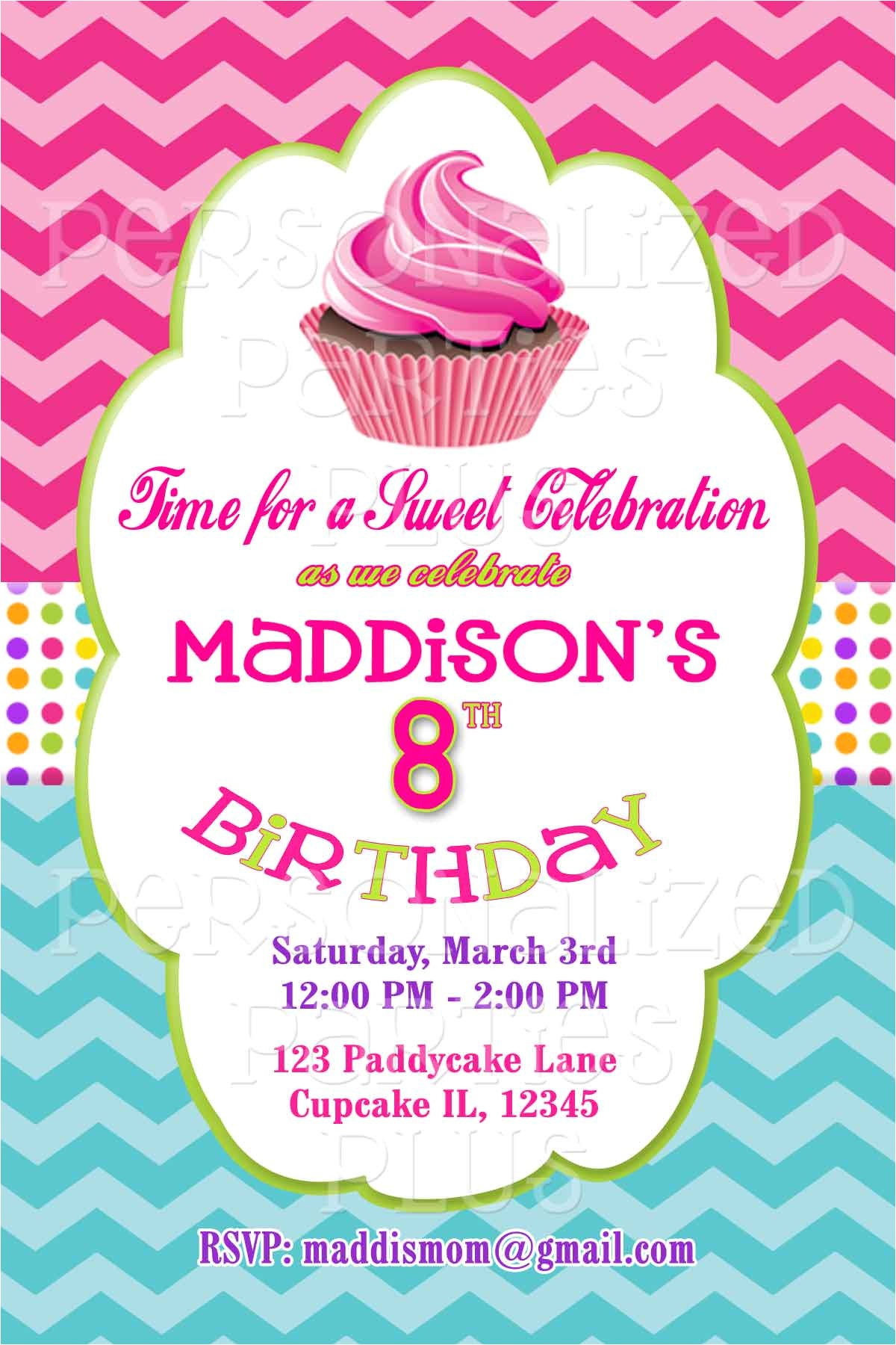 cupcake birthday invitations