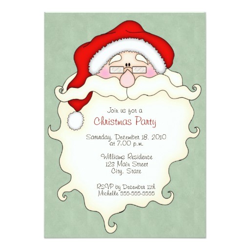 cute santa christmas party invitations 161241255239658884
