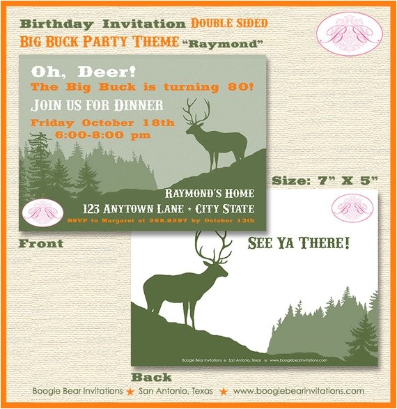 deer hunting birthday party invitation