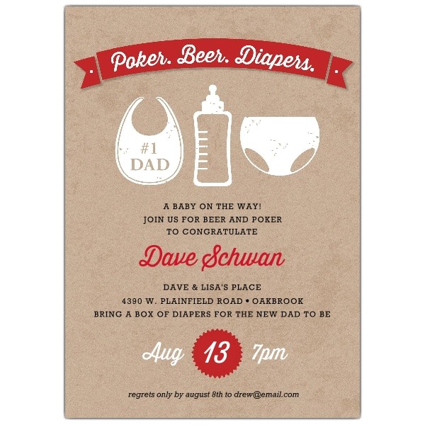 poker beer diapers baby shower invitations p 638 57 271