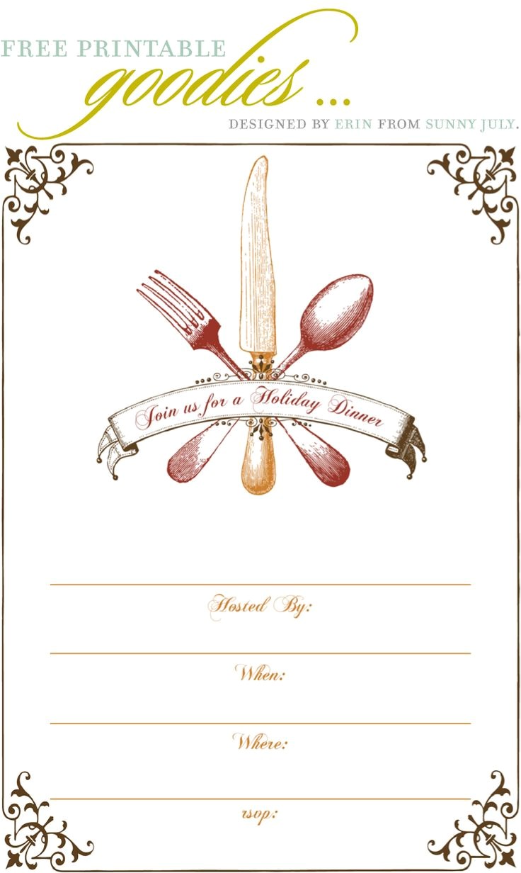 free dinner party invitation templates