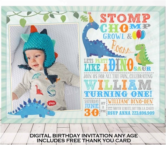 sample dinosaur birthday invitation