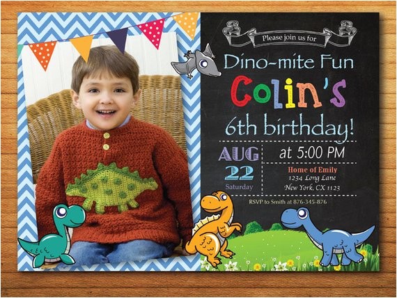 dinosaur birthday invitation boy