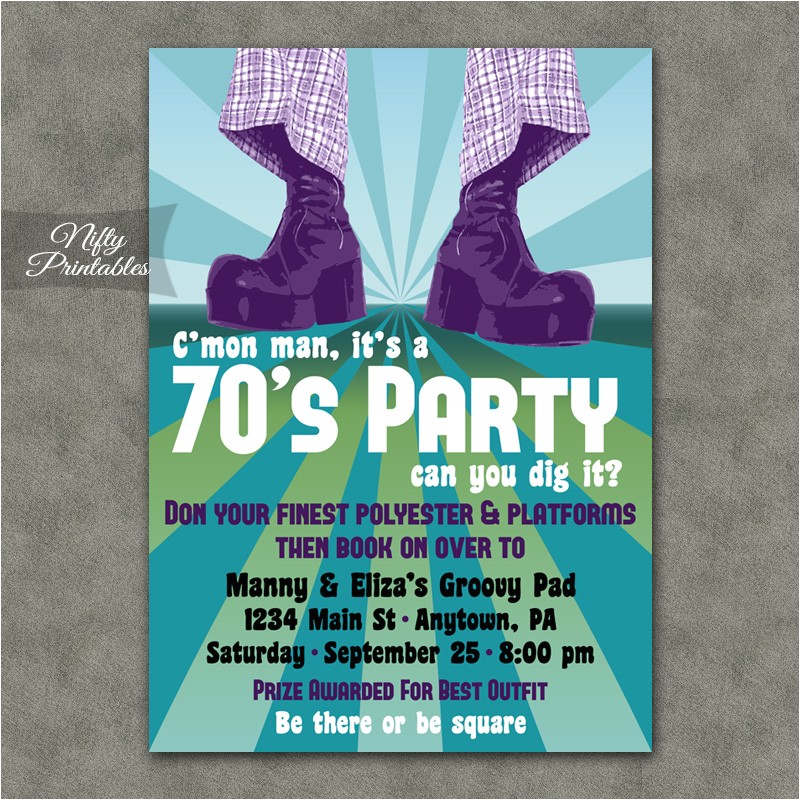 70s party invitation