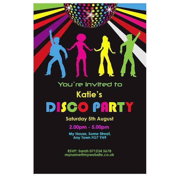 disco theme party invitations