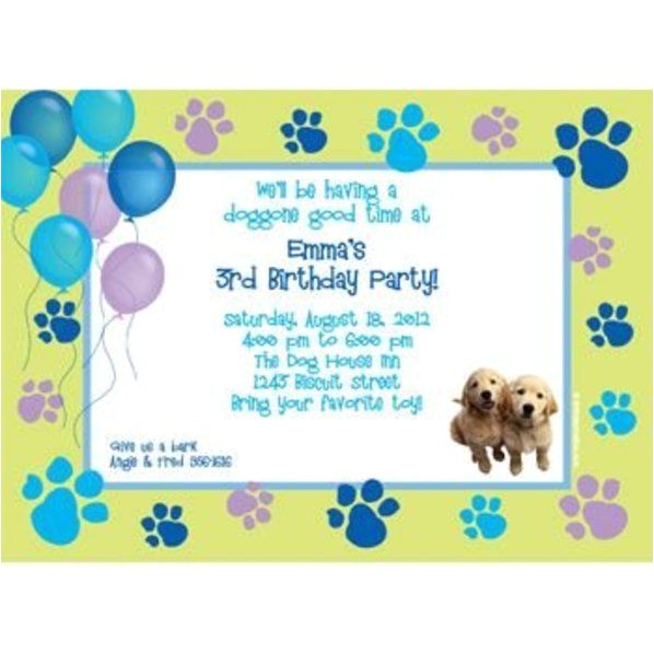 puppy party personalized invitation each