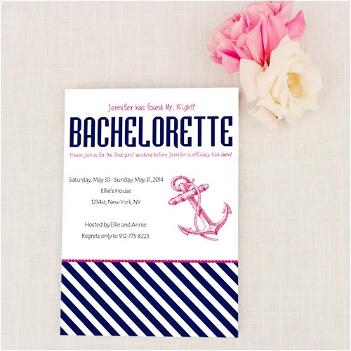 navy blue and pink nautical invitations for bachelorette party ideas ewbi014