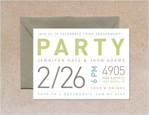 modern typography party invitation