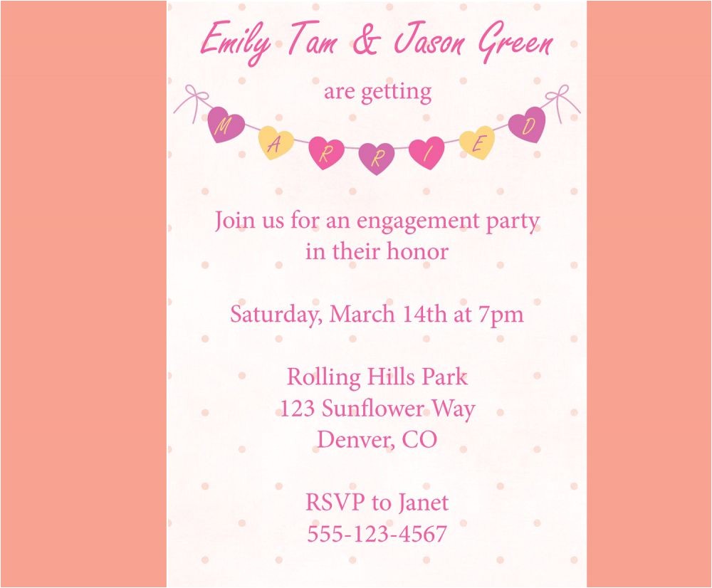 word engagement party invitations