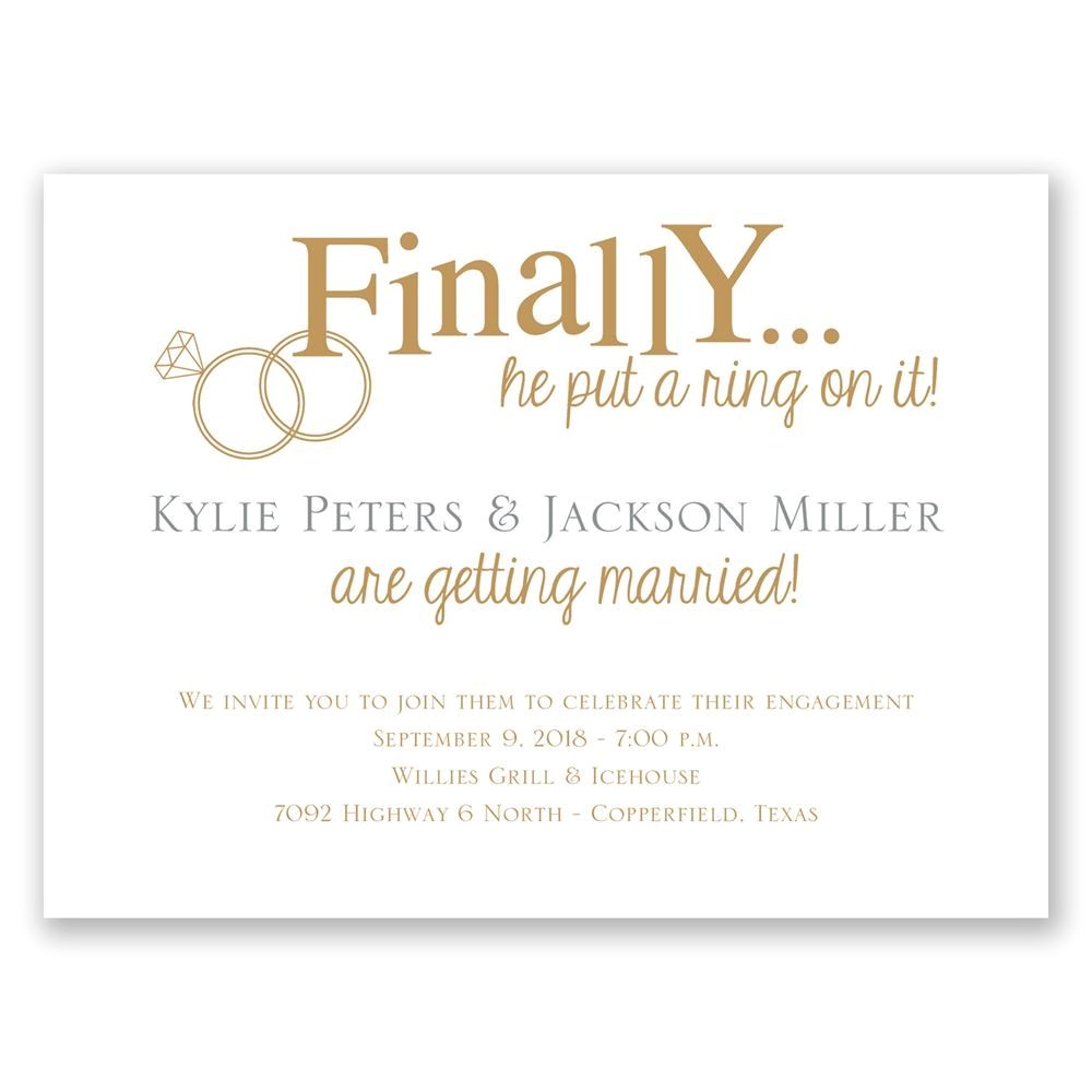 finally petite engagement party invitation