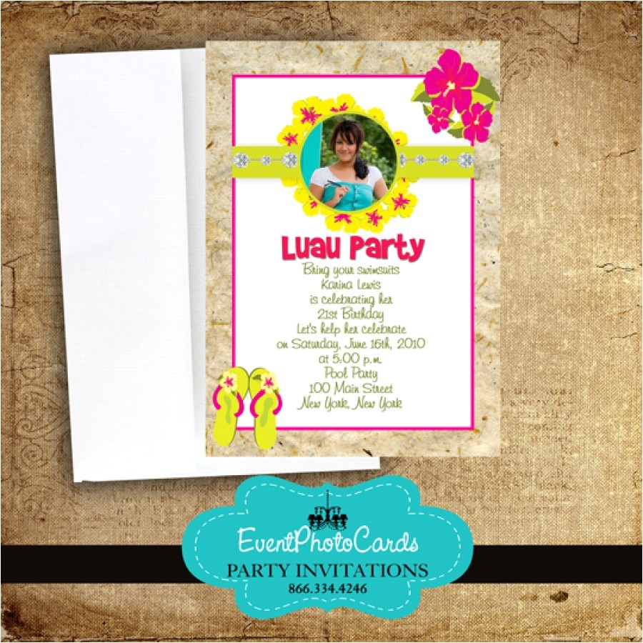 sweet 16 luau party invitations