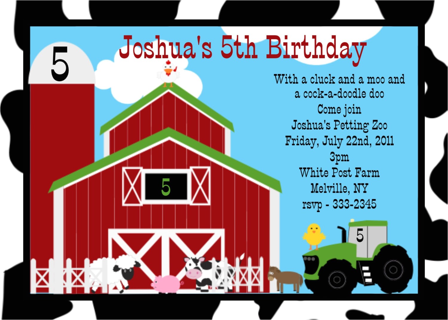 farm birthday invitations ideas