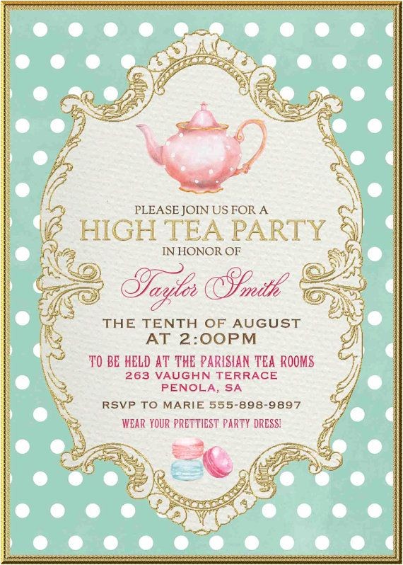high tea invitations