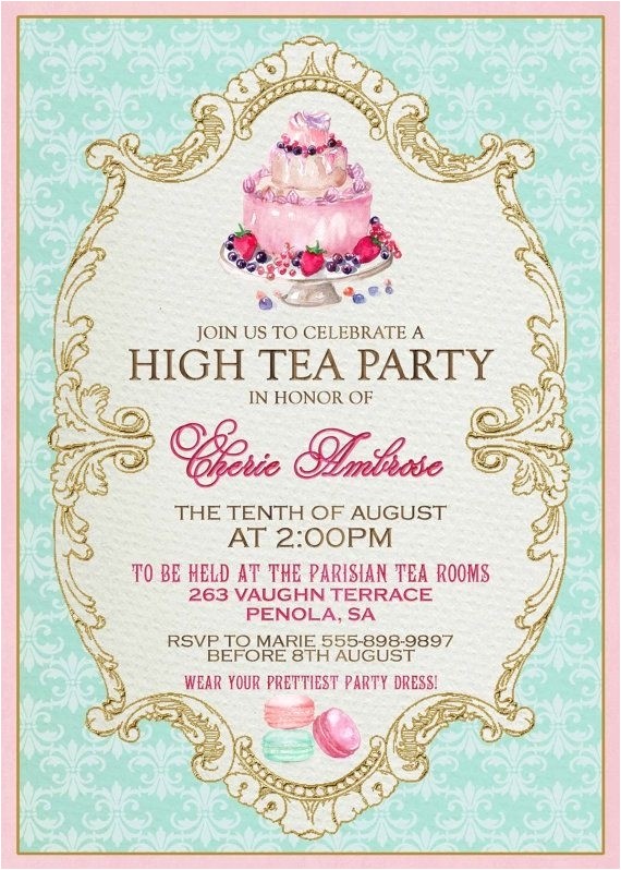 Formal Tea Party Invitation formal Tea Party Invitation Cobypic Com
