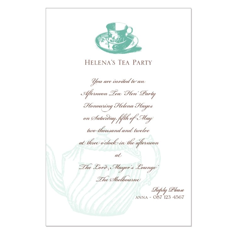 formal tea party invitation wording