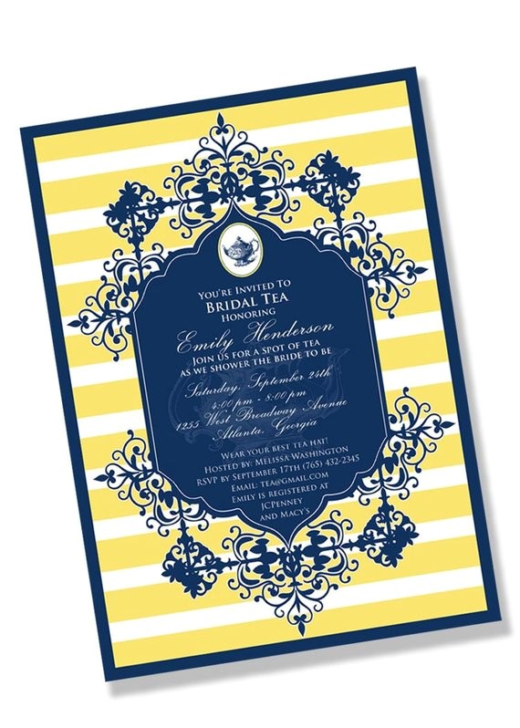 formal tea printable party invitation