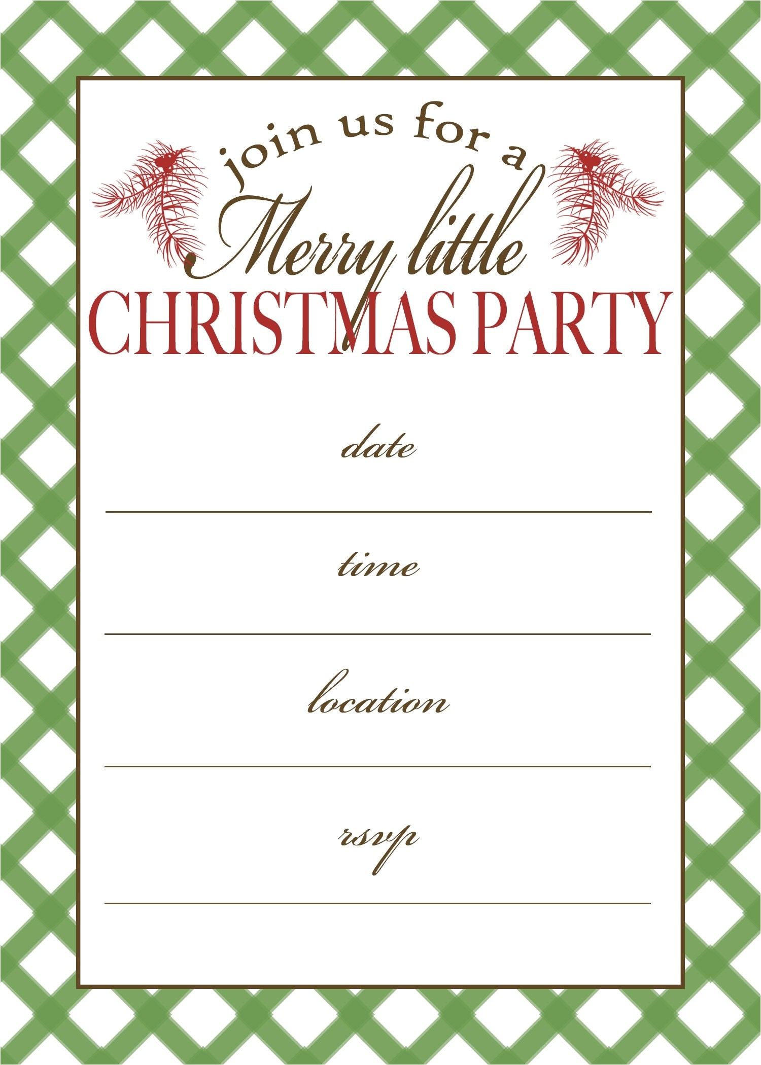 free printable holiday party invitation templates