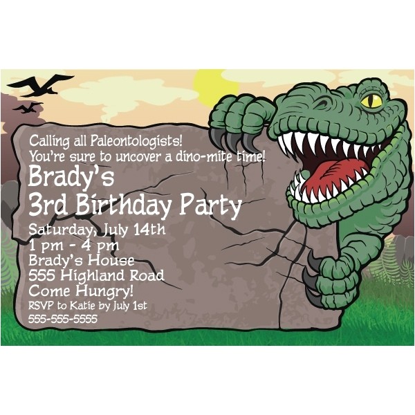 dinosaur birthday party invitations template