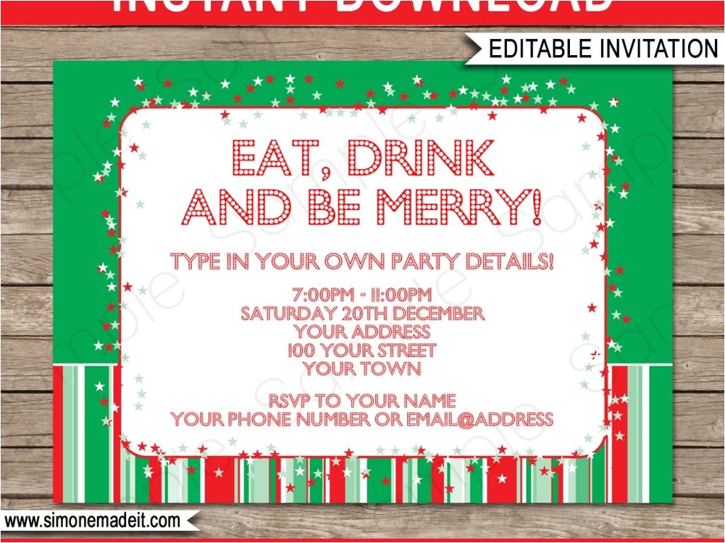 Free Editable Christmas Party Invitations Free Editable Christmas Party Invitations Cobypic Com