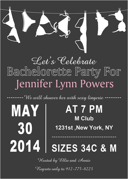 unique lingerie themed bachelorette party invitation cards ewbi012