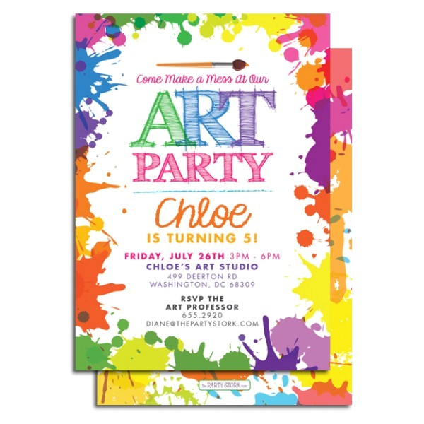 Free Paint Party Invitation Template 7 Best Images Of Art Party Invitations Printable Paint