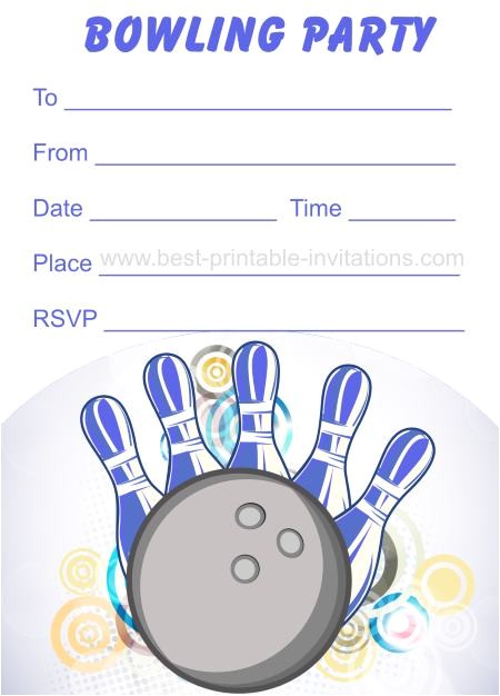 free printable bowling invitations