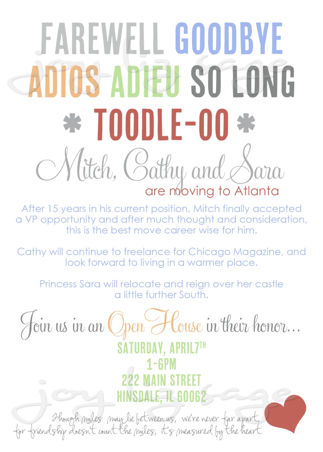 farewell party invitation wording template